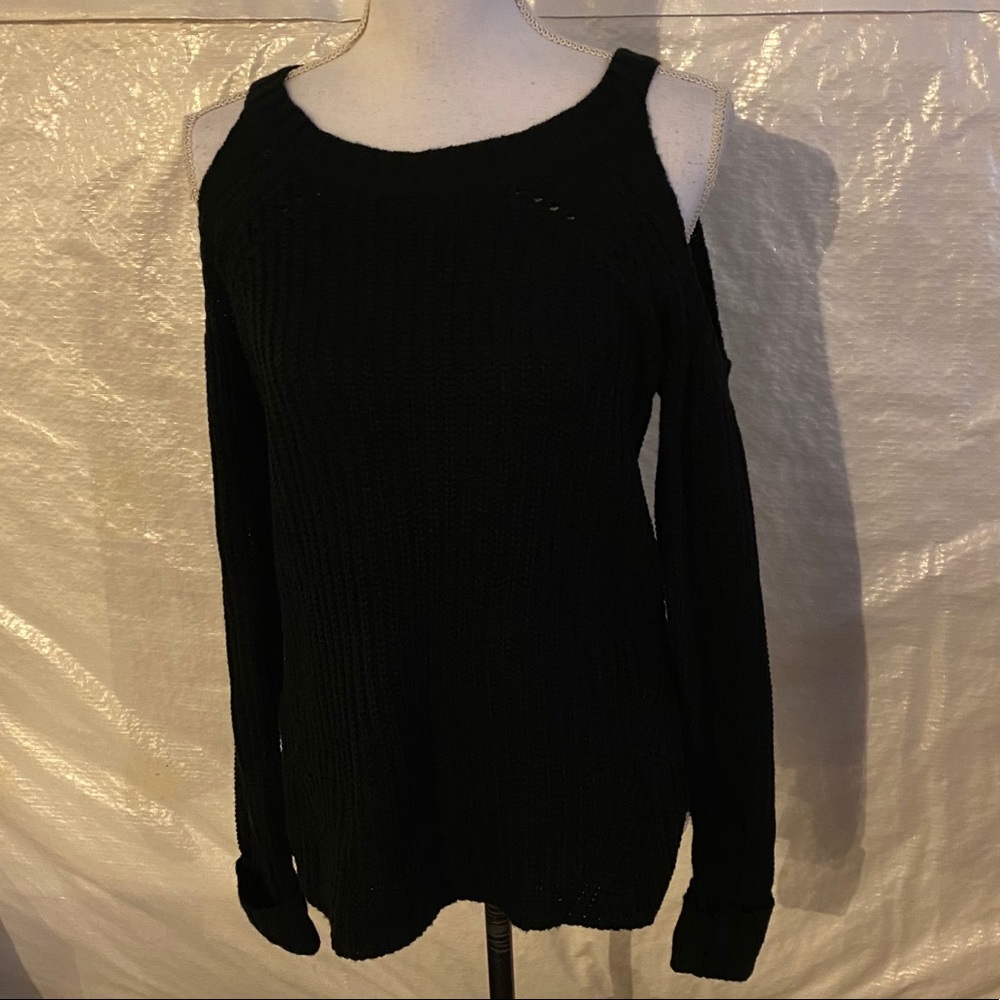 Hippie rose  knit sweater black